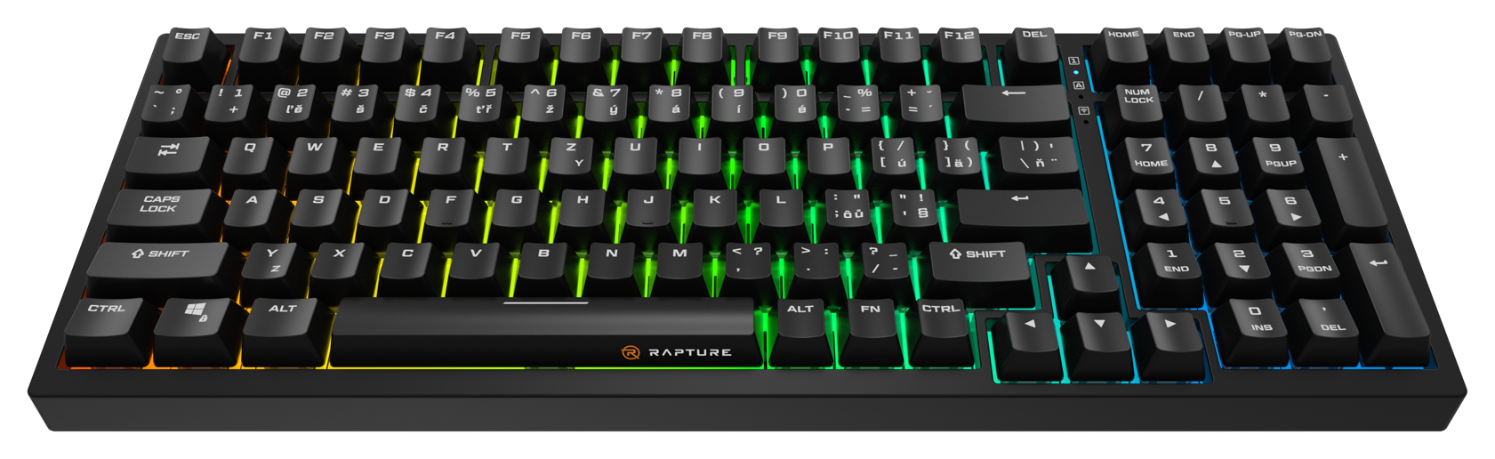 Herní klávesnice Rapture FOXTROT, Gateron G Pro 3.0 Red, černá - CZ/SK