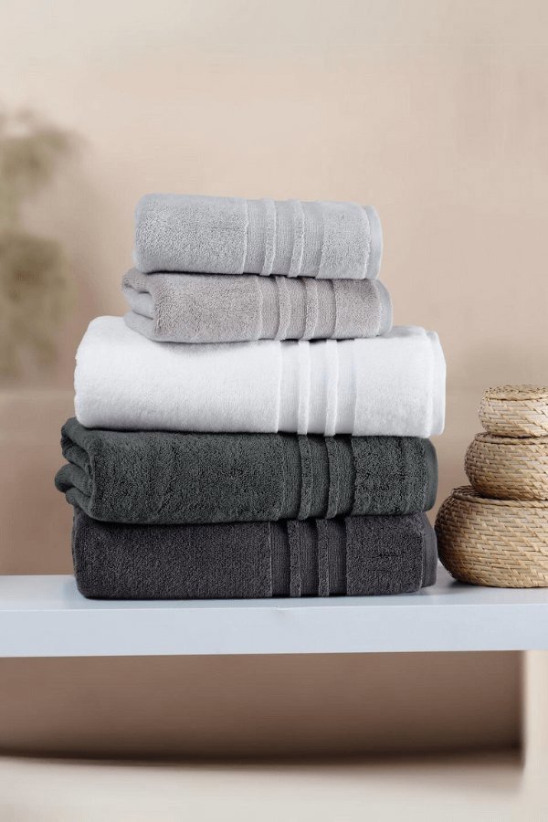 Soft Cotton Towel and bath towel set PRESTIGE, 2 pcs, white