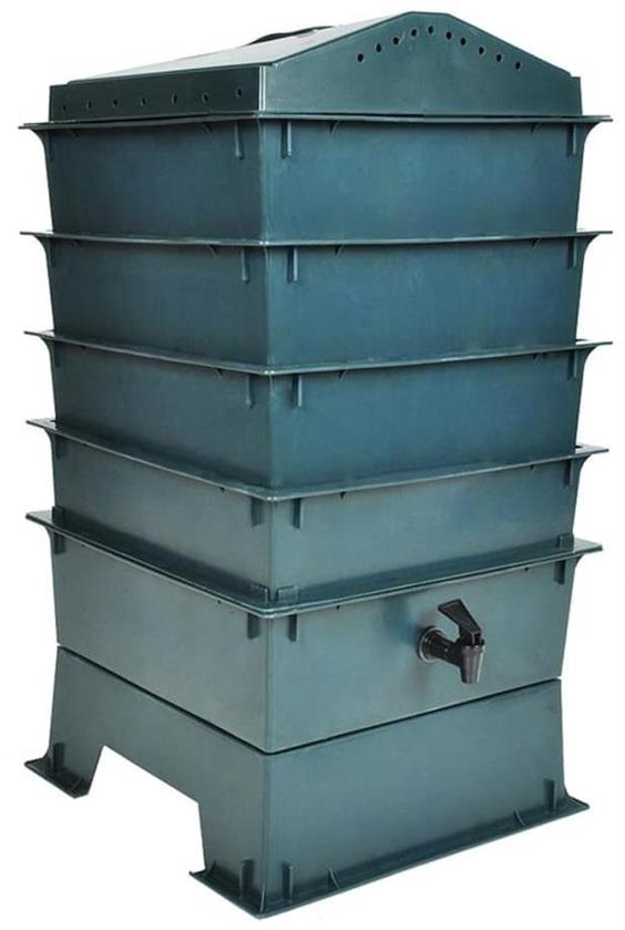 SHUMEE Kompostér na červy, 42 × 42 × 60 cm, 4 zásobníky