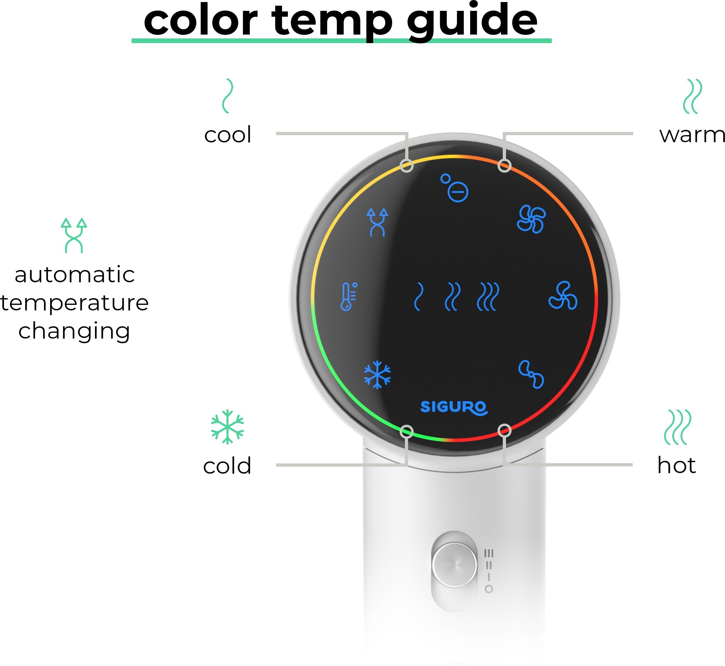 Fén na vlasy Siguro HR-I450W Snow Flow