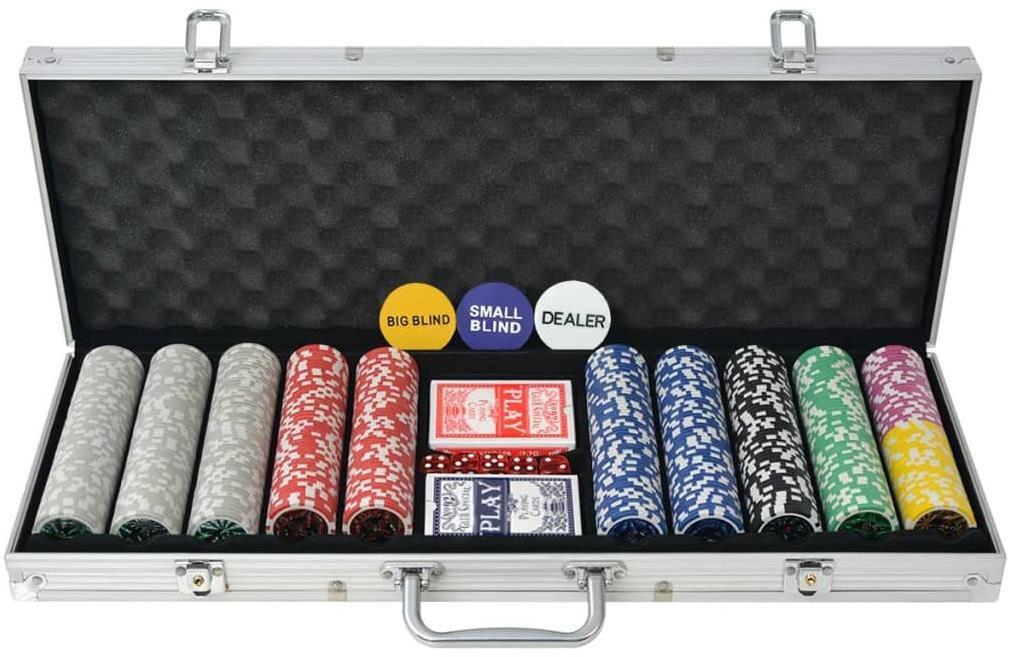 Kartová hra Shumee Poker sada 500 laserových žetónov hliník