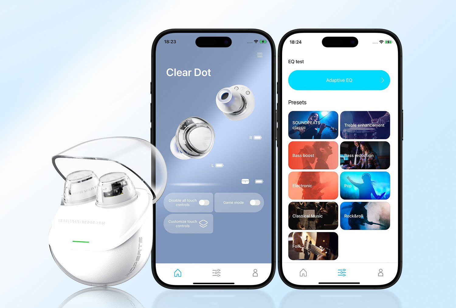 Soundpeats Clear Dot Black Wireless Headphones