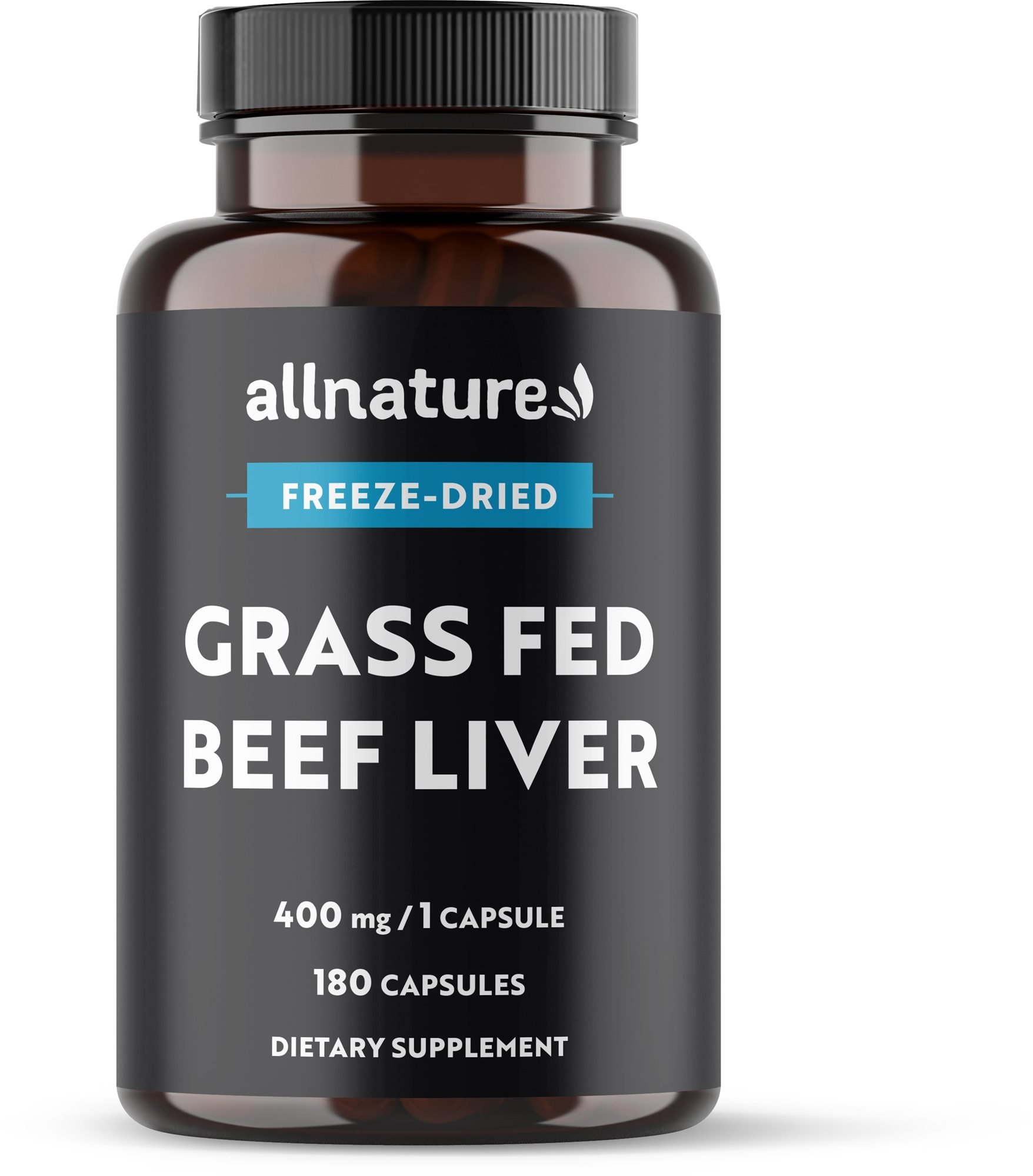 Allnature Grass Fed Beef Liver 180 capsules