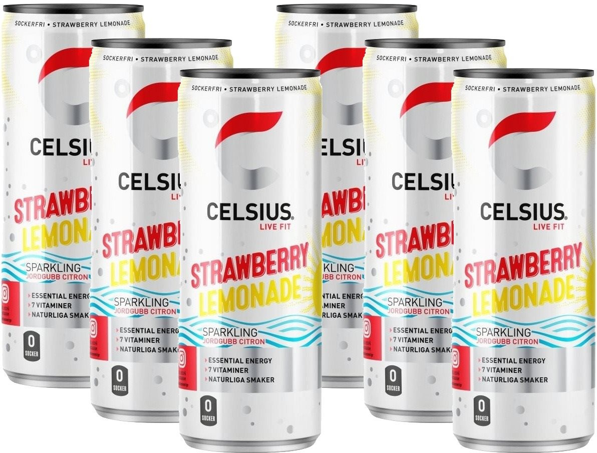 Celsius Strawberry Lemonade - Strawberry flavour - 6 x 355ml