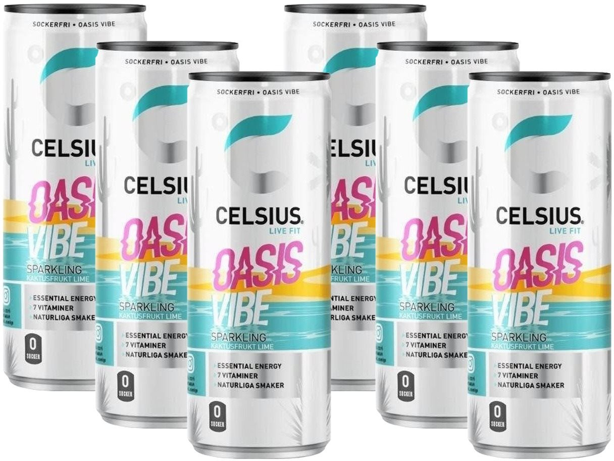 Celsius Oasis Vibe - Lime / Cactus - 6 x 355ml