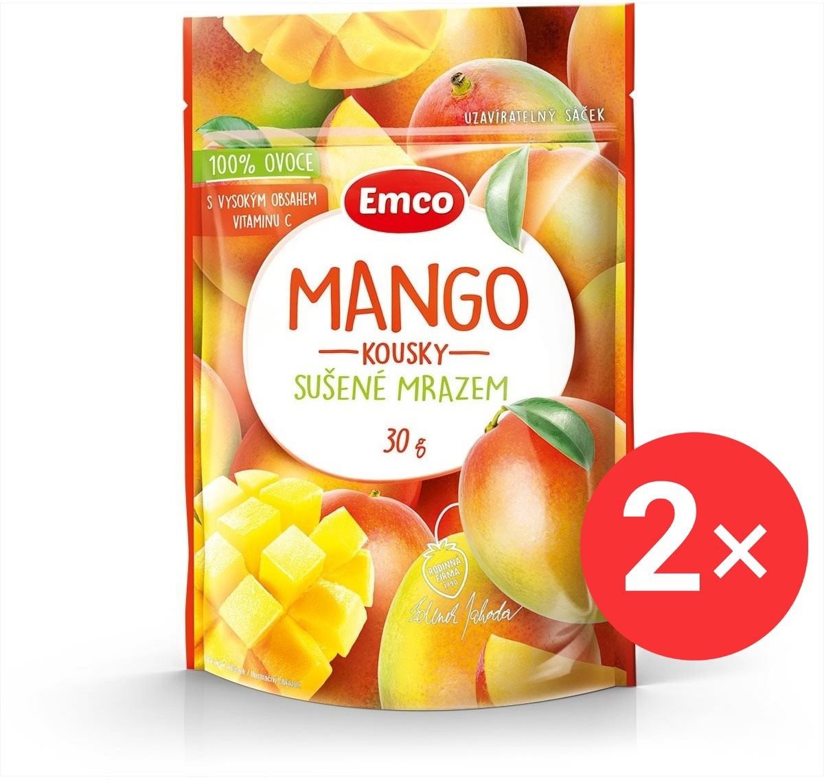 Lyofilizované ovoce Emco Mrazem sušené mango 2 x 30g