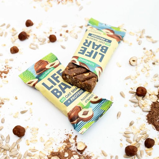 Flapjack Lifefood BIO Lifebar Oat Snack protein s lískovými oříšky