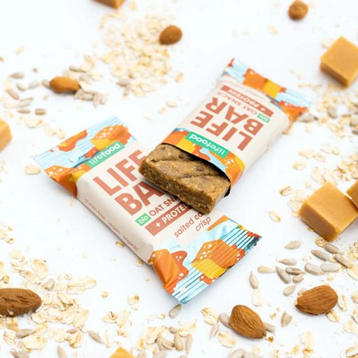 Flapjack Lifefood BIO Lifebar Oat Snack protein slaný karamel