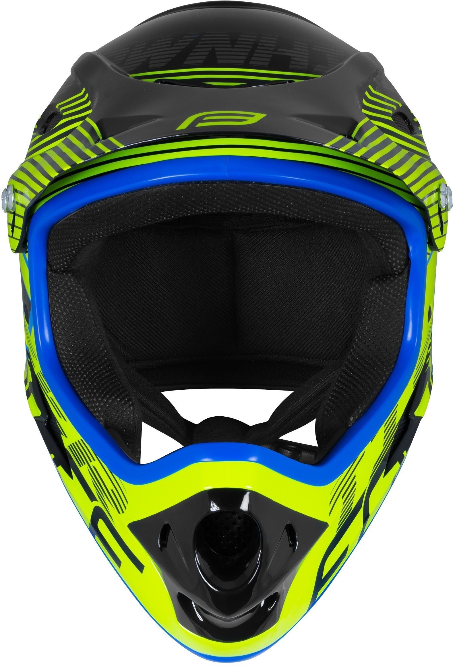Force Tiger přilba downhill, črn-fluo-Modrá S-M