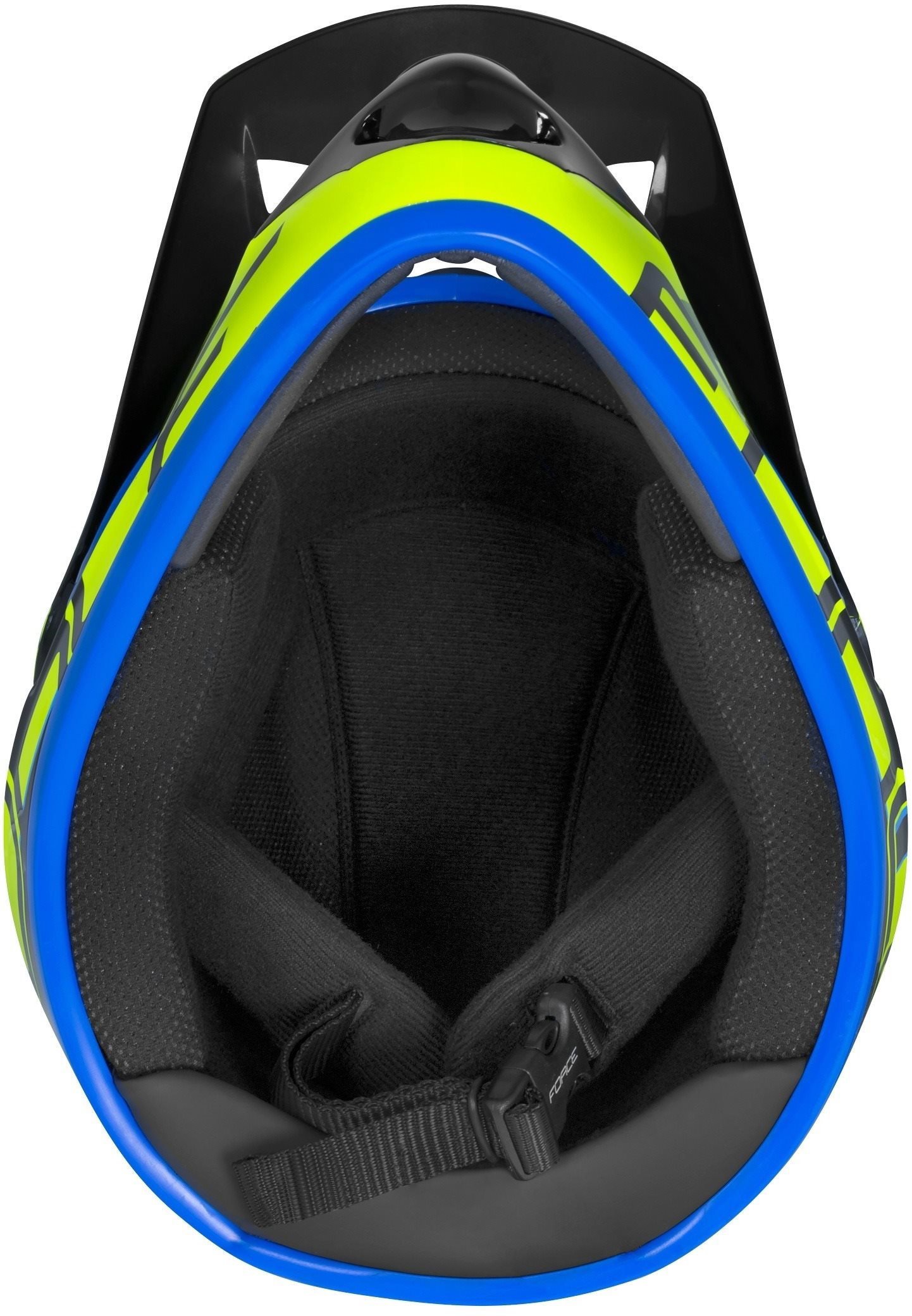 Force Tiger přilba downhill, črn-fluo-Modrá S-M