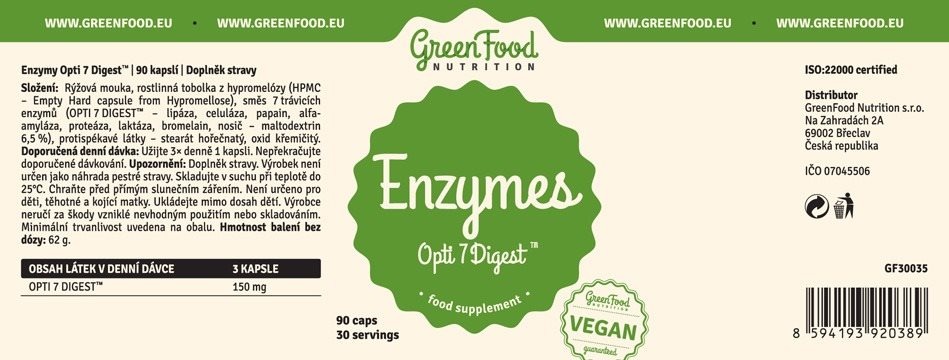 GreenFood Nutrition Enzymy Opti 7 Digest