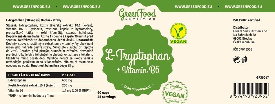 GreenFood Nutrition L-Tryptophan