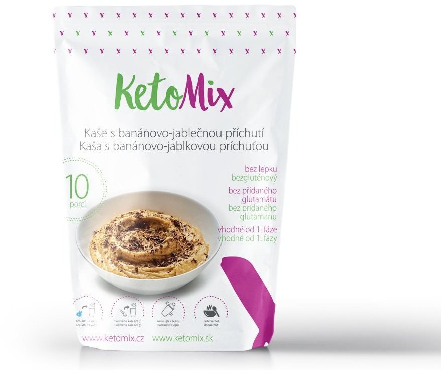 Proteinová kaše KetoMix Proteinová kaše 280 g (10 porcí) - s banánovo-jablečnou příchutí