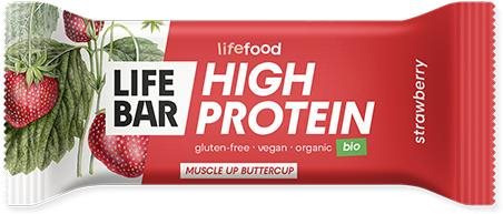 Proteinová tyčinka LIFEFOOD LIFEBAR Protein tyčinka jahodová BIO 40 g