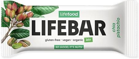 Raw tyčinka LIFEFOOD LIFEBAR tyčinka pistáciová s chia RAW BIO 40 g