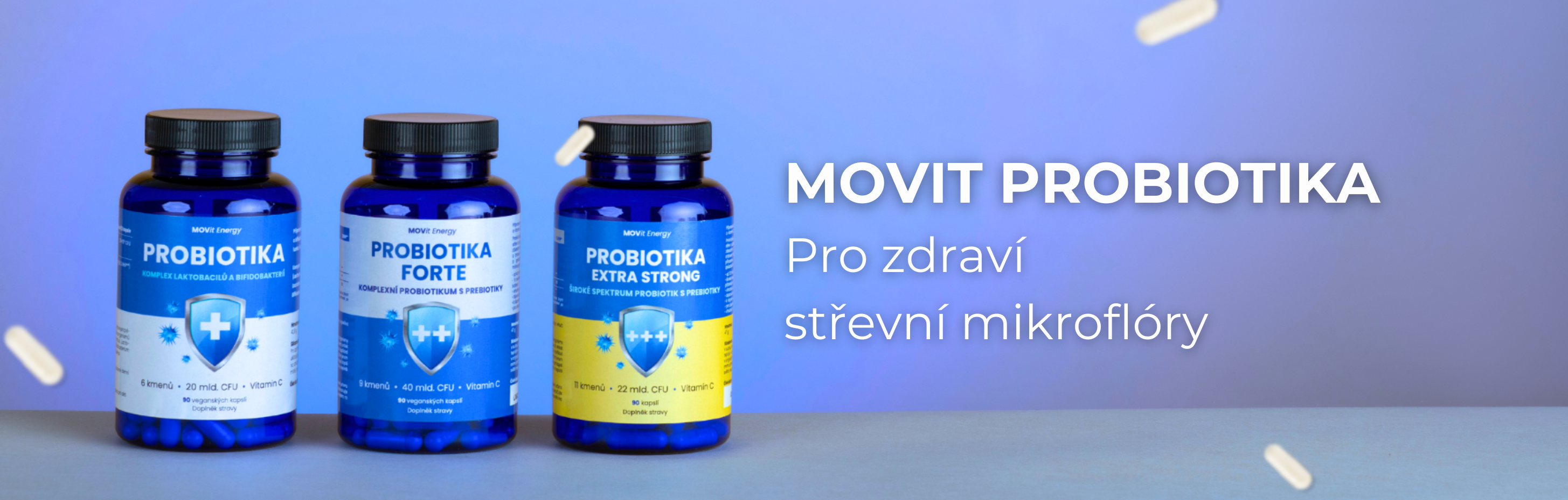 Probiotika MOVit Probiotika - komplex laktobacilů a bifidobakterií, 90 kapslí