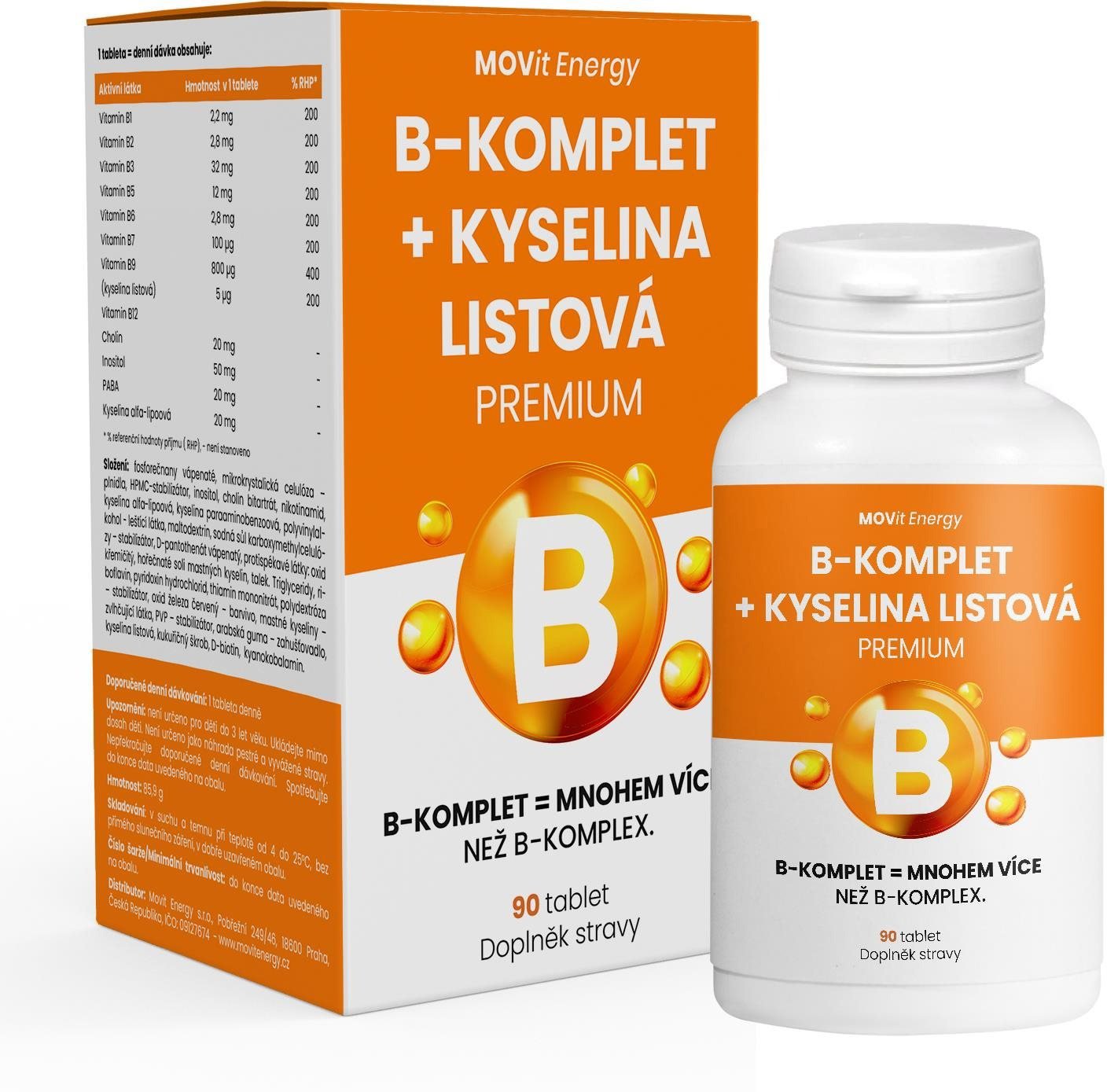 MOVit B-Komplet + Kyselina listová