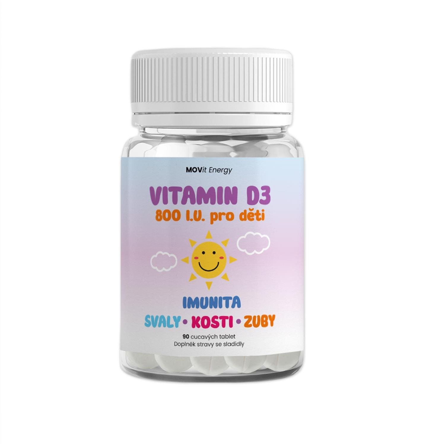 MOVit vitamin D3 800 I.U. pro děti