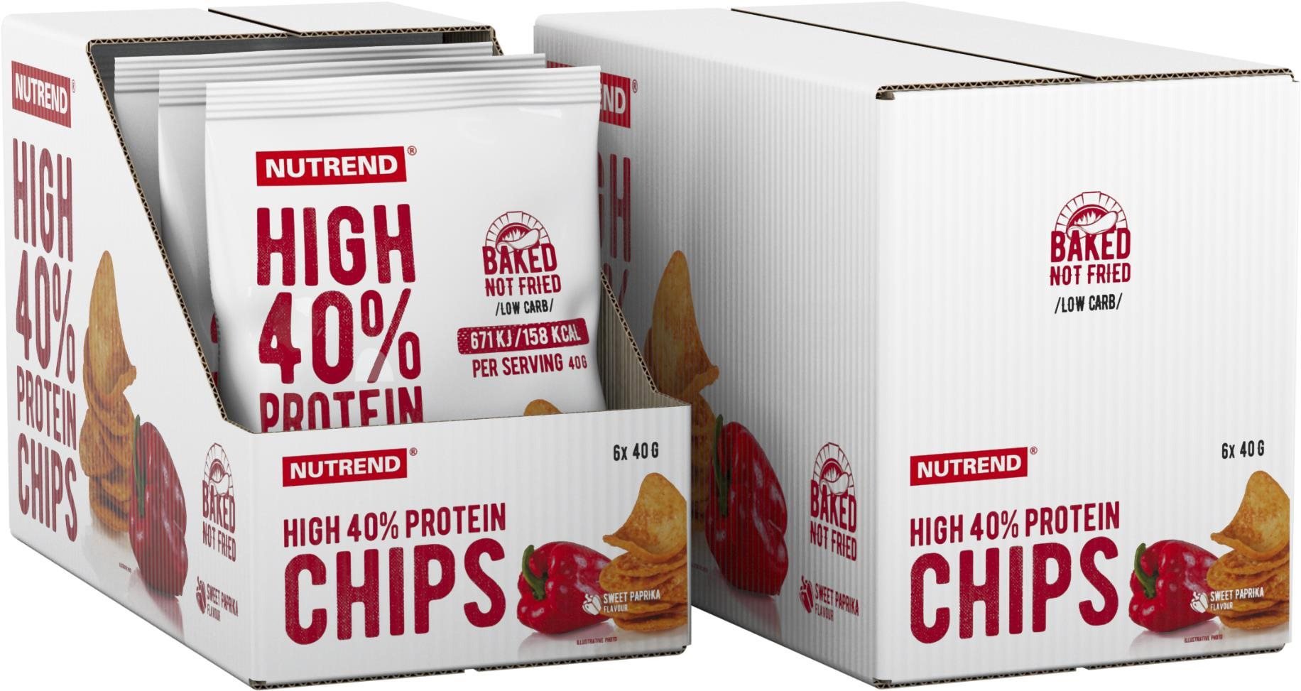Nutrend High Protein Chips 6 × 40 g, paprika