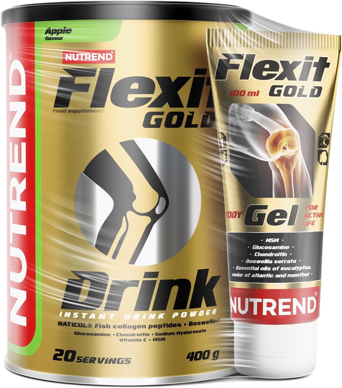Nutrend Flexit Gold Drink 400 g apple + Flexit Gold Gel 100 ml