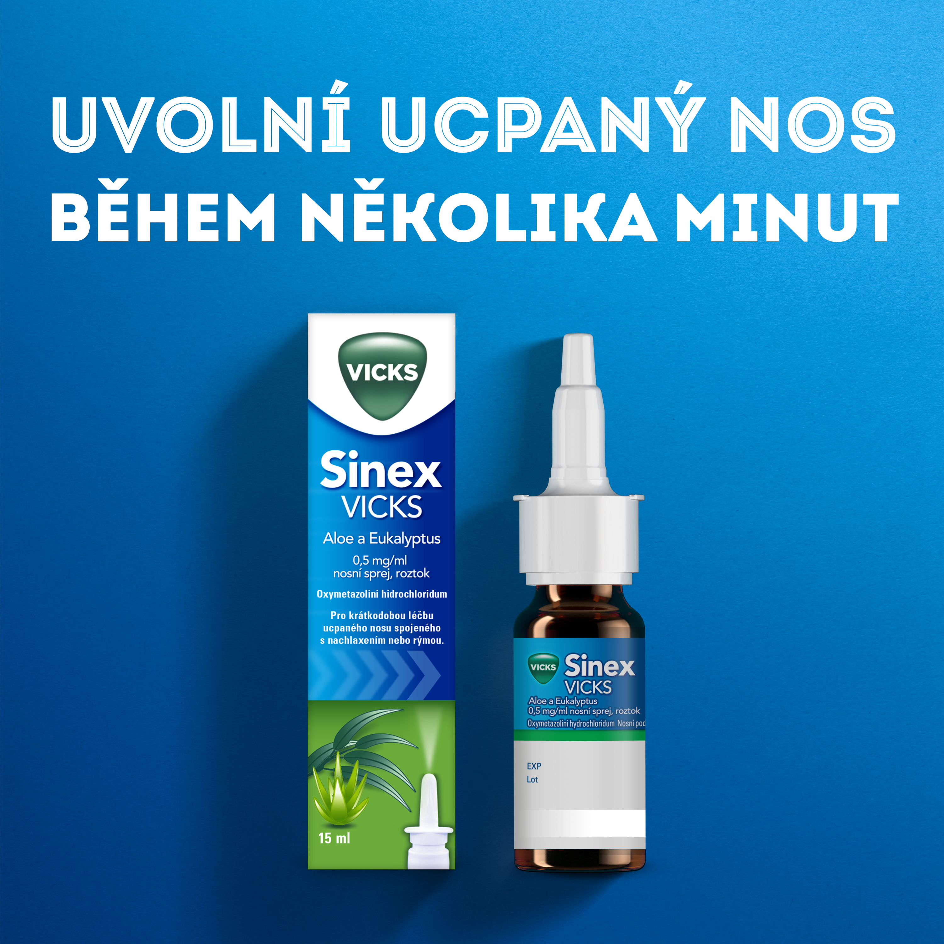 Registered medicinal product Sinex Vicks aloe + eucal 0,5 mg/ml nasal spray, solution 15ml