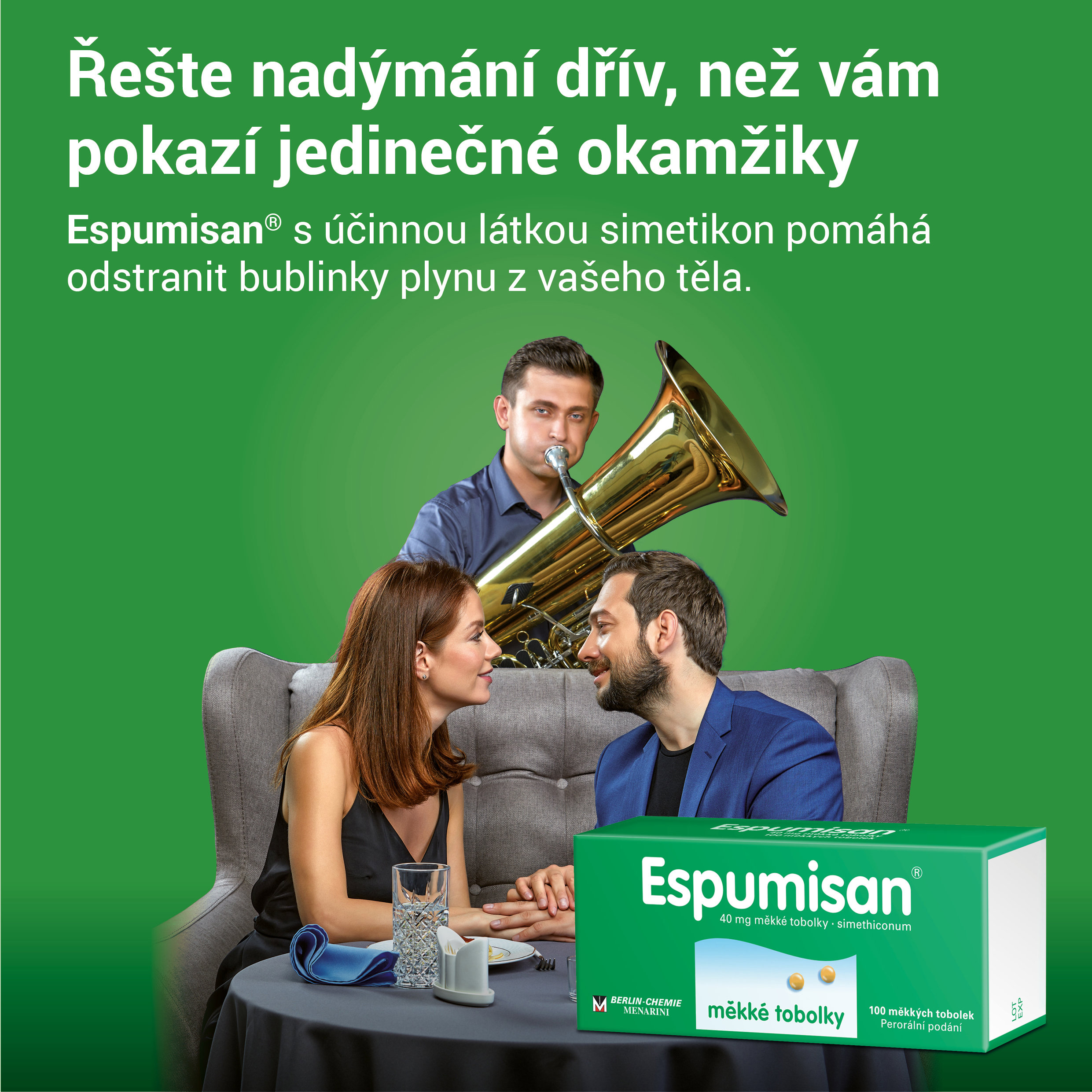 Registered medicinal product Espumisan 40 mg 100 softgels