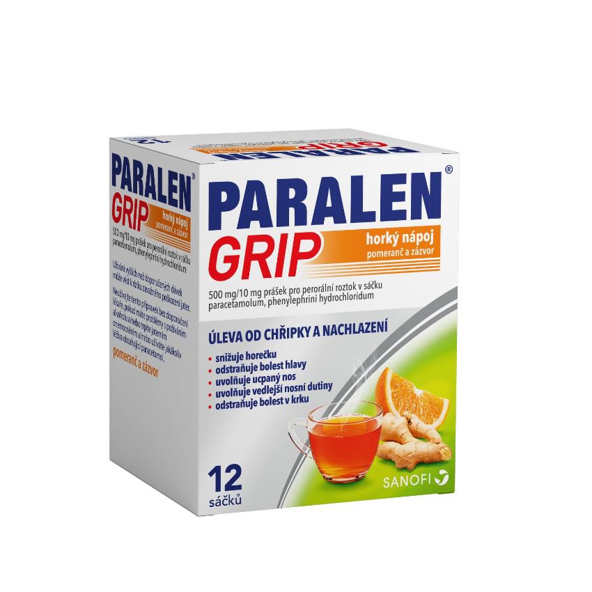 Paralen Grip Hot drink orange and ginger 12 sachets