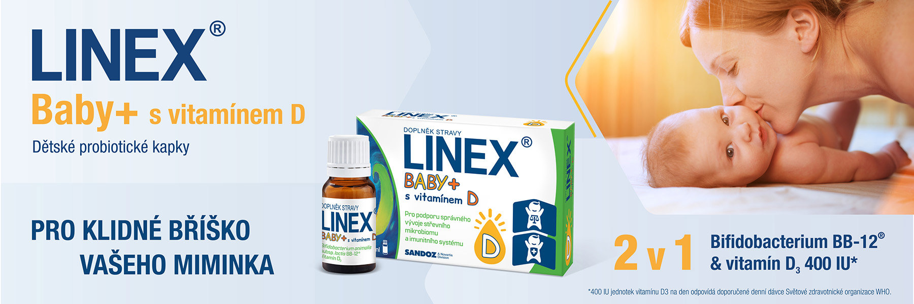 Probiotics Linex Baby+ with vitamin D 8 ml