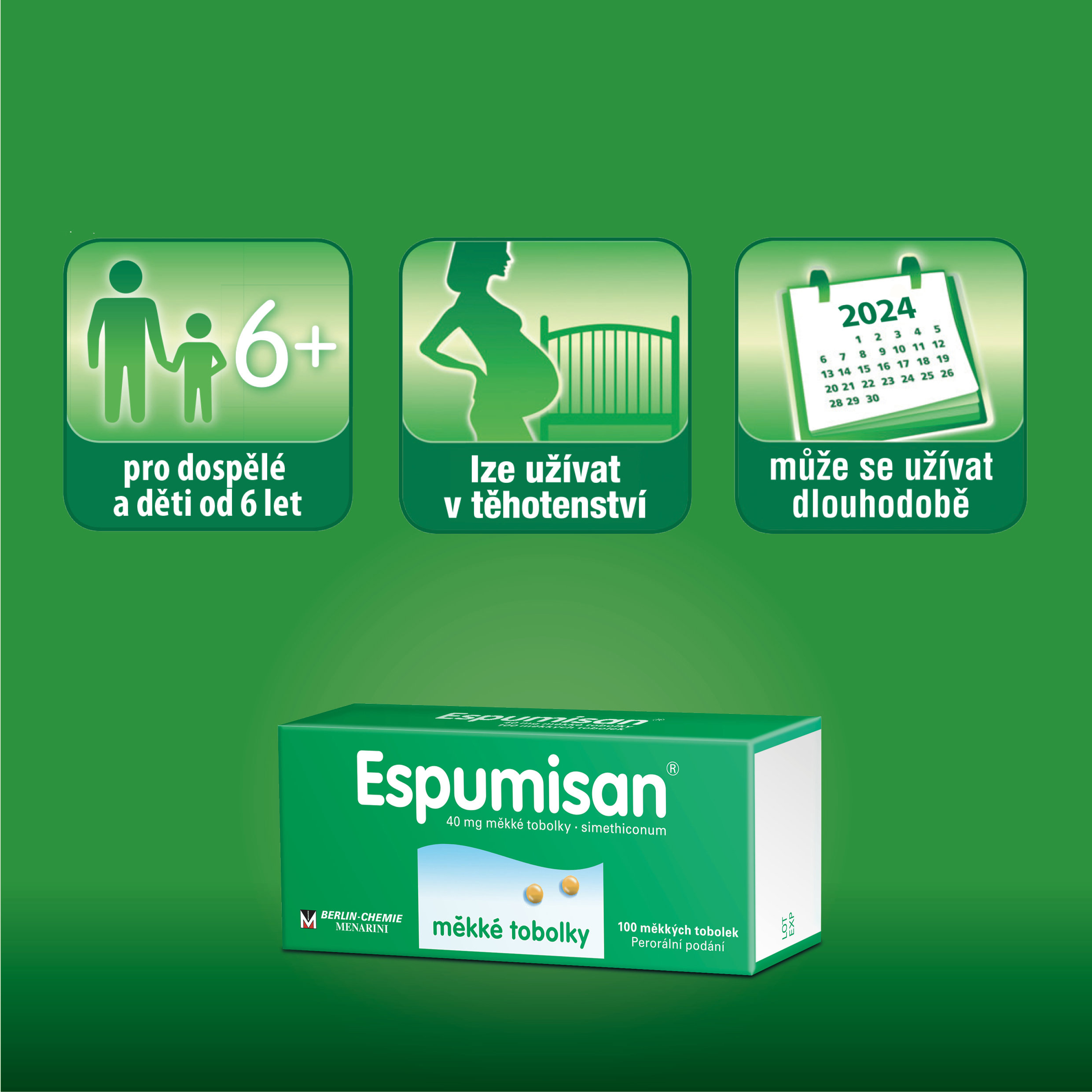 Registered medicinal product Espumisan 40 mg 50 softgels