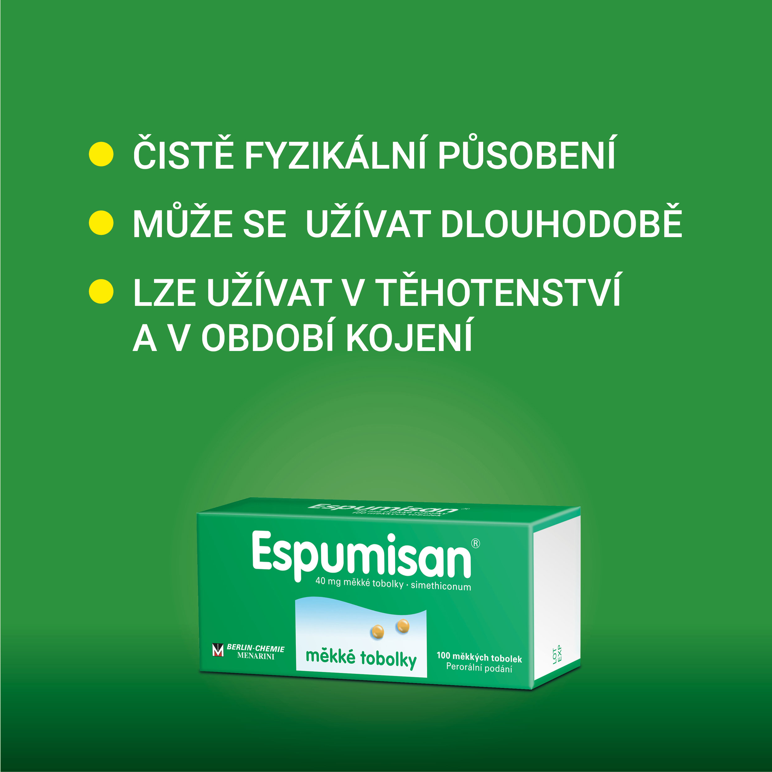 Registered medicinal product Espumisan 40 mg 50 softgels