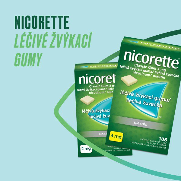 Registered medicinal product Nicorette Classic Gum 2 mg medicinal chewing gum 105 chewing gum