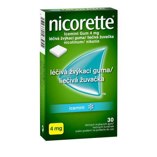 Registered medicinal product Nicorette Icemint Gum 2 mg medicinal chewing gum 30 chewing gum
