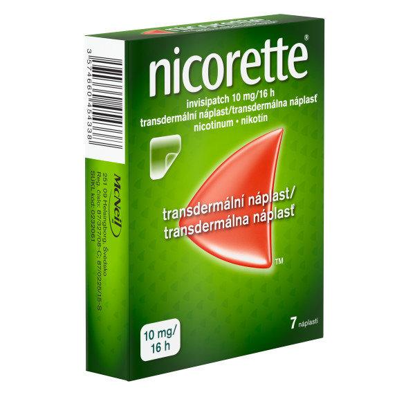 Registered medicinal product Nicorette Invisipatch 10 mg/16 h transdermal patch 7 pcs