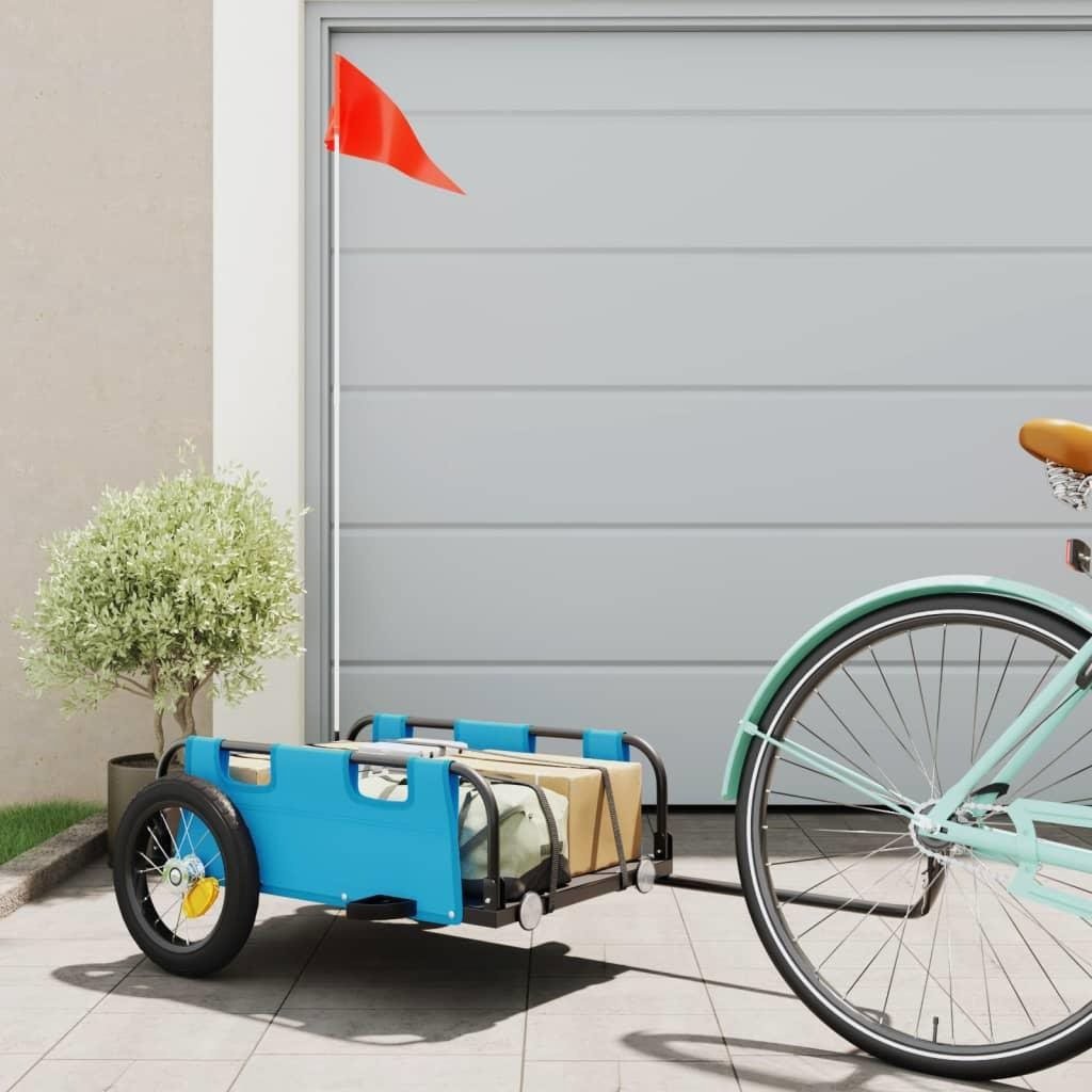 Shumee Bicycle Trolley Bicycle Trolley Oxford Fabric and Iron, 94163, Blue