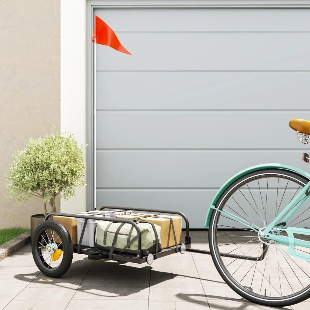 Nákladní vozík za kolo Shumee Vozík za kolo černý, 122 × 53 × 31 cm, železo