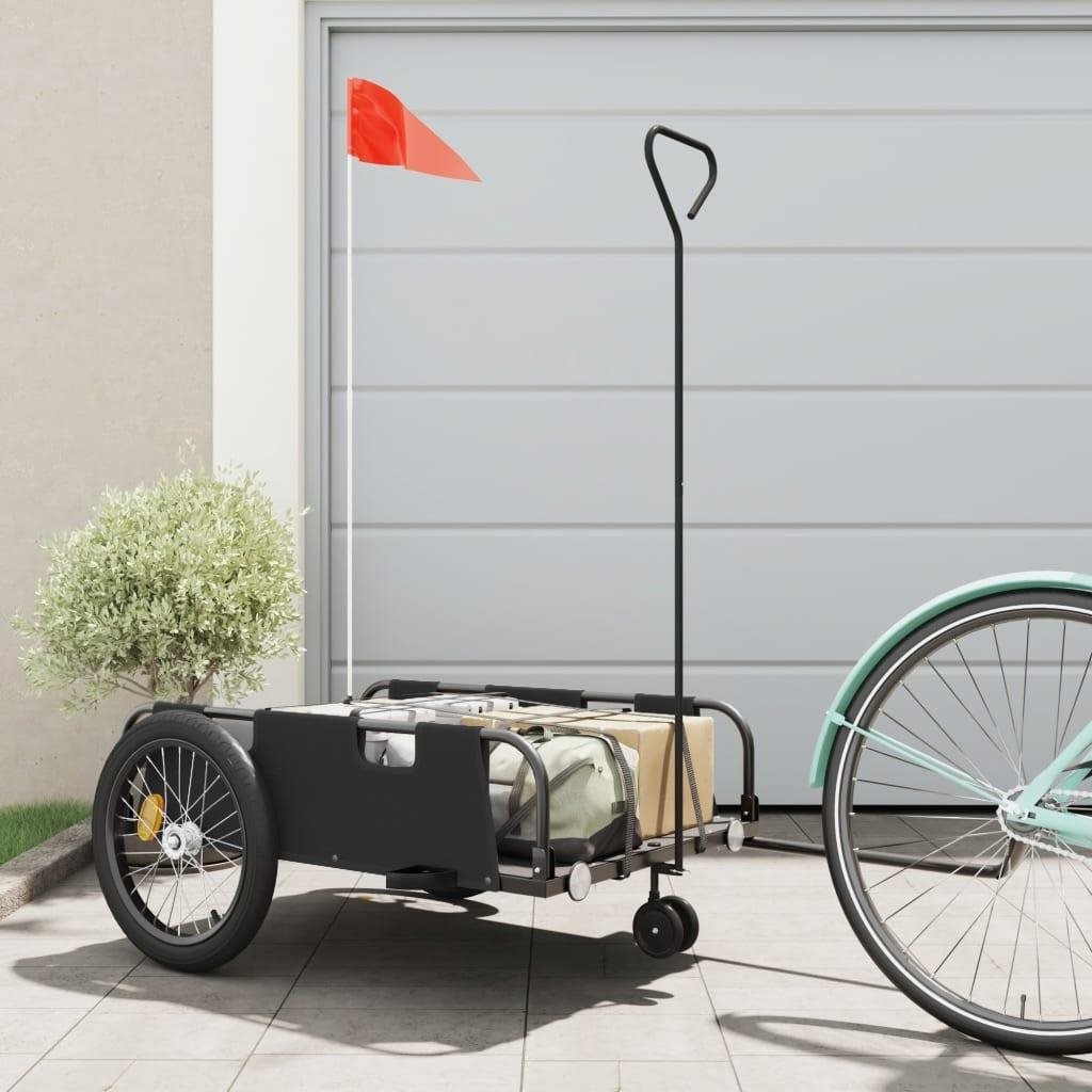 Shumee Bicycle Trolley Bicycle Trolley Oxford Fabric and Iron, Black, 94199