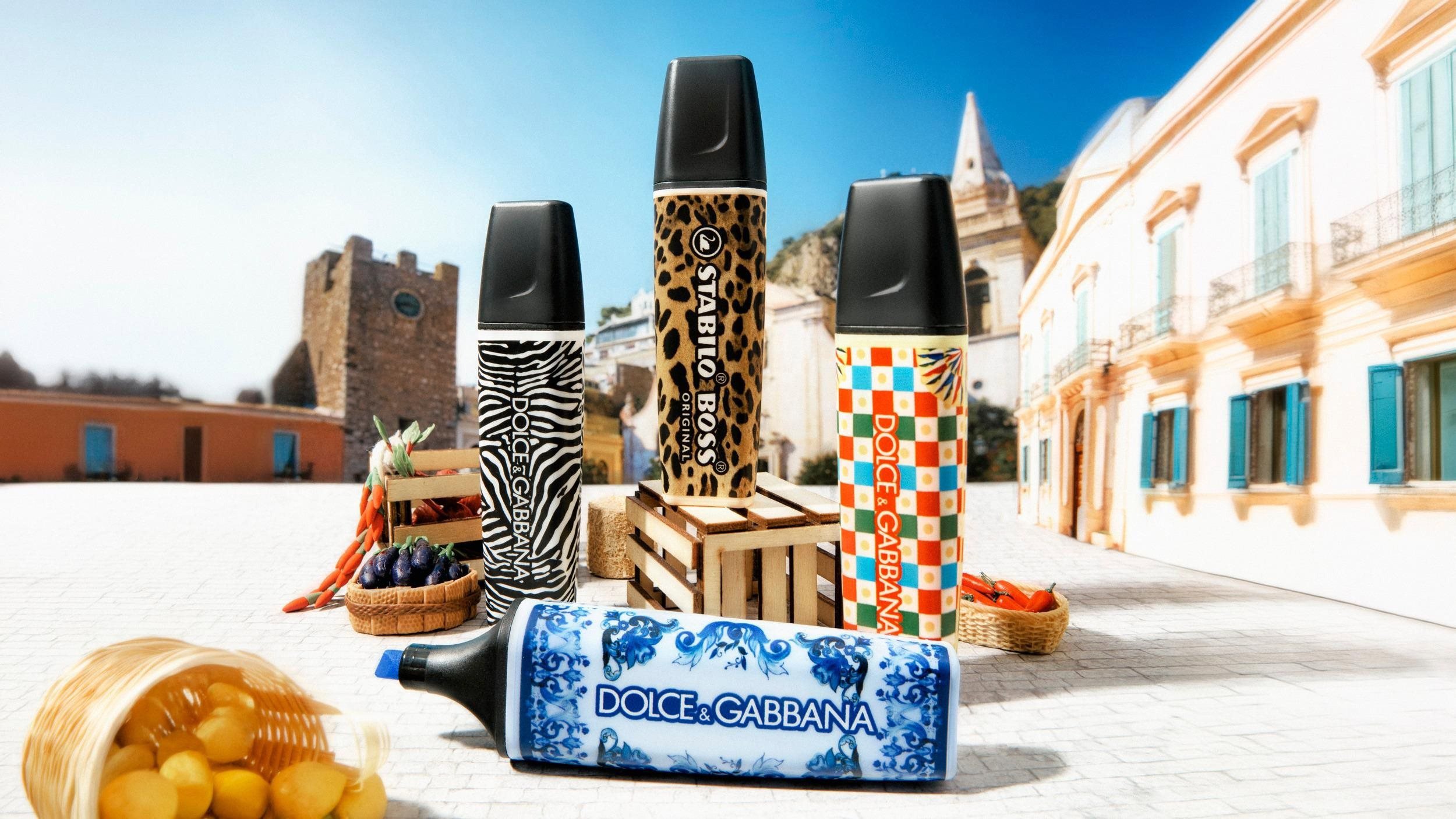 Textmarker STABILO BOSS ORIGINAL x Dolce&Gabbana - Premium Box, 4 Stück (limitierte Auflage)