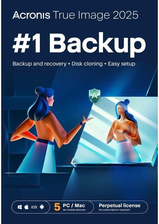 Zálohovací software Acronis True Image 2025 - 5 PC (elektronická licence)