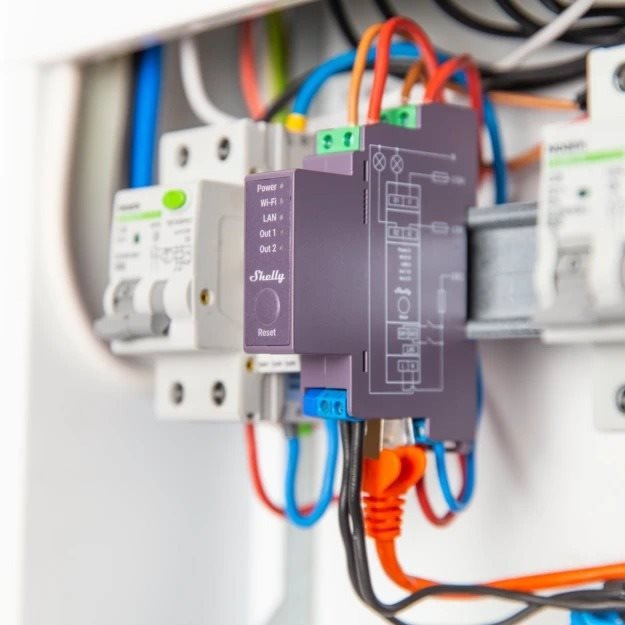 Switch Shelly Pro 2, switch module 2x 16A on DIN rail, WiFi, LAN