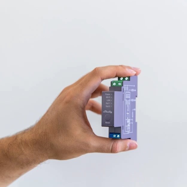 Switch Shelly Pro 2, switch module 2x 16A on DIN rail, WiFi, LAN