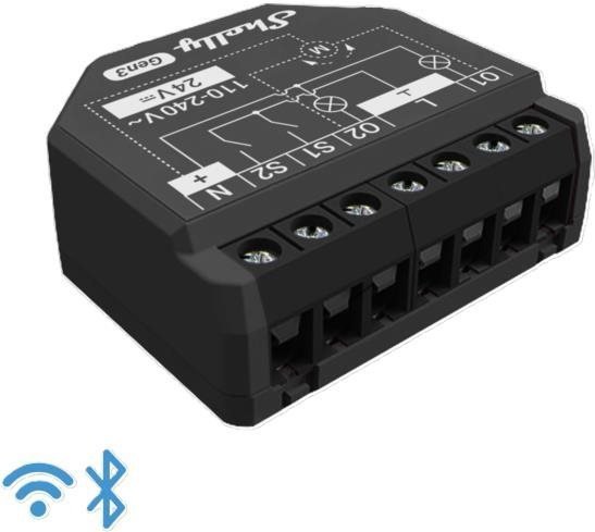 Spínač Shelly Gen3 2PM, žalúziový modul s meraním spotreby, WiFi