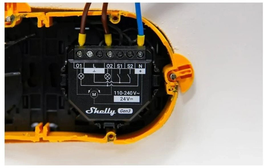 Spínač Shelly Gen3 2PM, žalúziový modul s meraním spotreby, WiFi