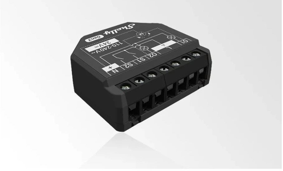 Spínač Shelly Gen3 2PM, žalúziový modul s meraním spotreby, WiFi