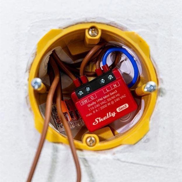 Spínač Shelly Plus 1PM Mini, spínací modul, WiFi, Gen3