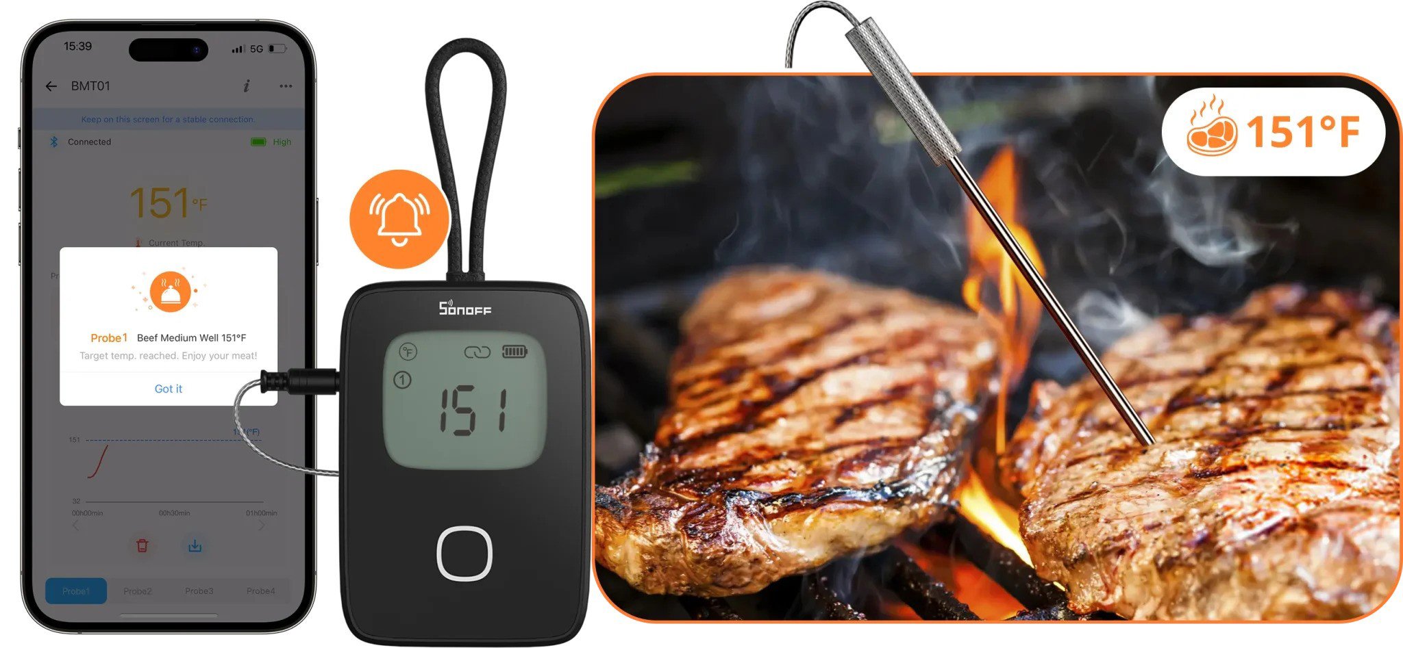 Kuchyňský teploměr SONOFF BBQ Meat Thermometer BMT01