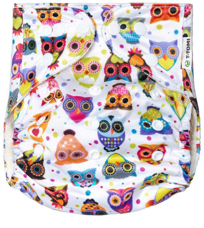 Plenkové kalhotky T-TOMI Kalhotková plena AIO - přebalovací set patentky Owl friends