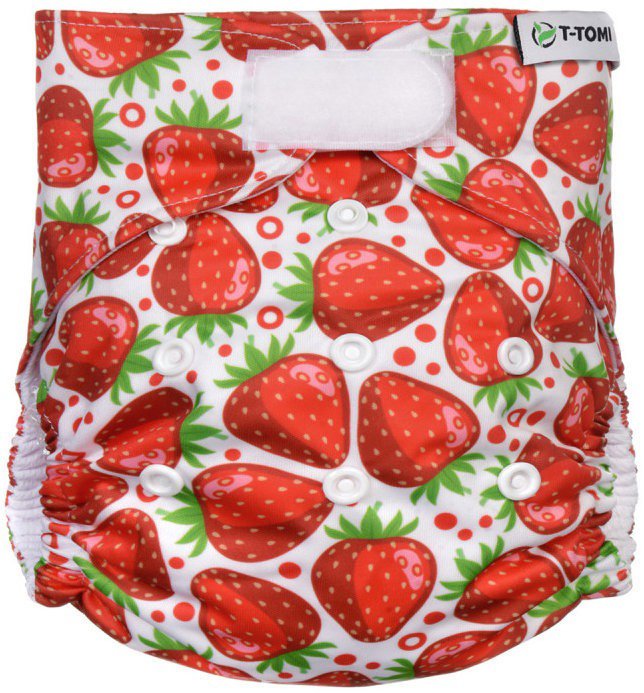 T-TOMI Nappies T-TOMI Nappy Nappy AIO - Changing Set Velcro Strawberries