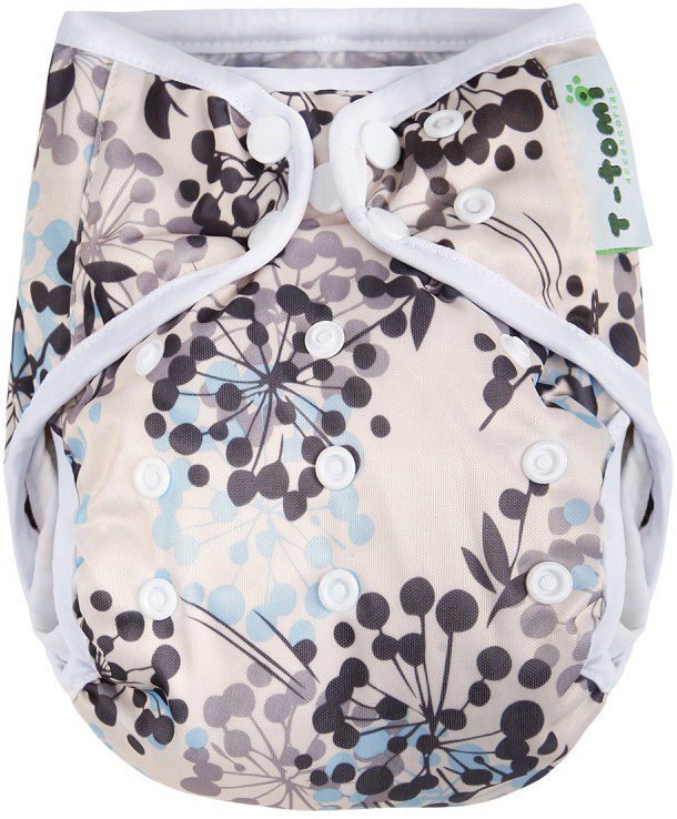 T-TOMI Diaper Panties Grey flowers