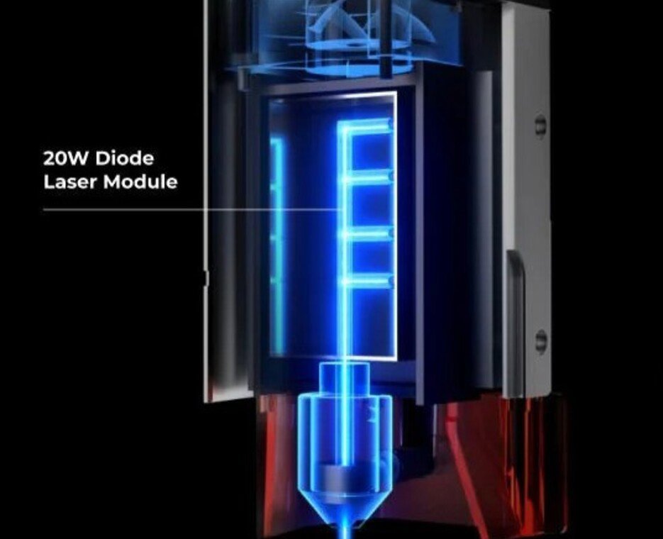 Gravírovací stroj TOOCAA L2 laser gravírovač & Cutter 20W