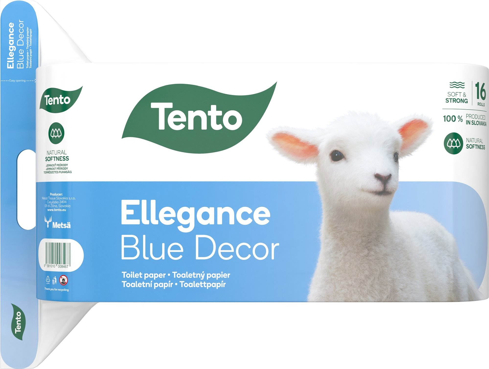 Toilet paper TENTO Ellegance Blue Decor (16 pcs)